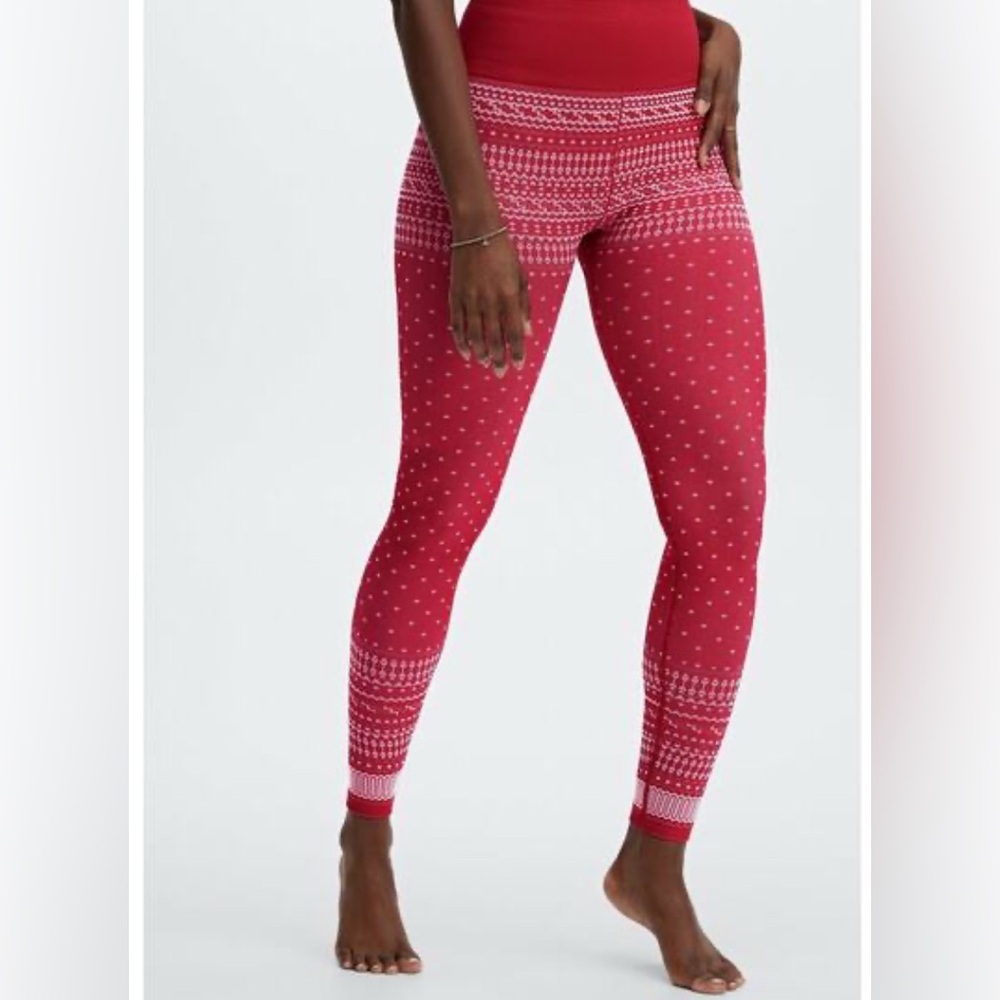 Fabletics Red and White Patterned Leggings